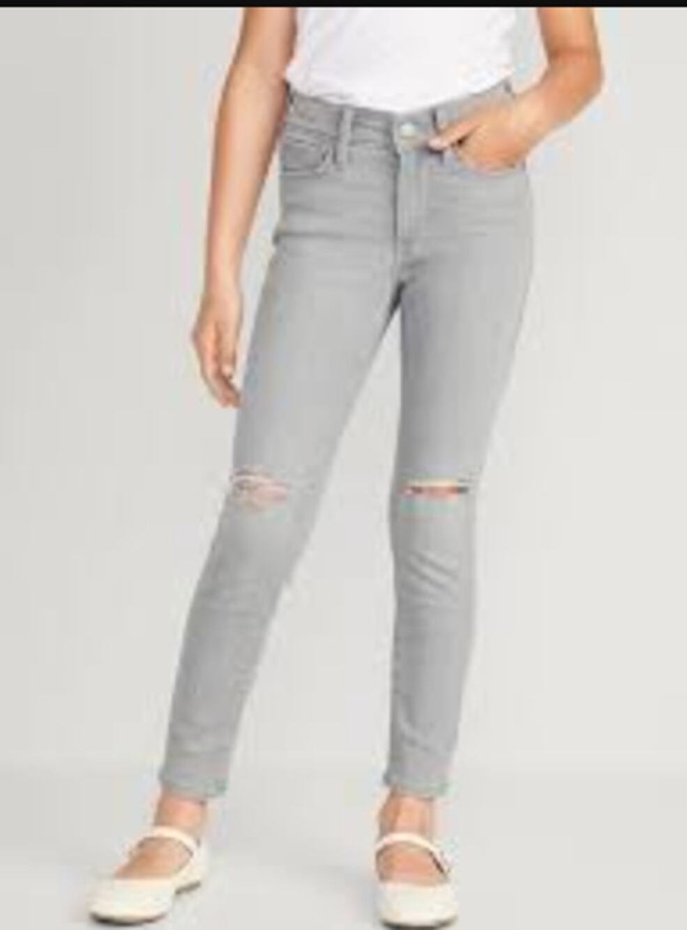 Old Navy High-Waisted Rockstar 360° Stretch Ripped Jeggings Jeans Light Wash 12